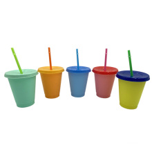 Color Changing Cups 16 oz Reusable Cold Drink Cups with Lids and Straws Coffee Tumblers Party Cup for Adults